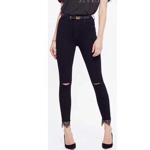 Women stylish lace skinny jeans